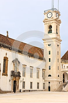 Clock tower at the University. Coimbra . Portugal