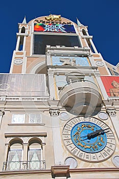 The clock on the tower in Venetian Hotel in Las Vegas