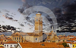 Clock Tower in Venice dusk