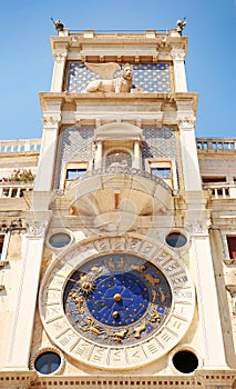 Clock Tower in Venice, Italy. Torre dell Orologio