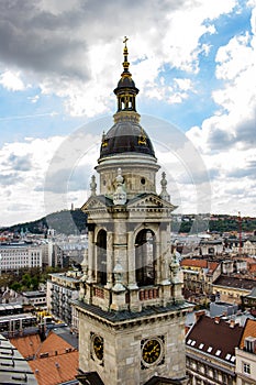 Clock tower view of St.Stephen`s basilica seen from the top photo