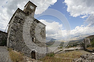 The clock tower in wide angle 2