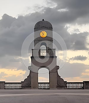 Clock Tower on Worth Avenue with a cloudy sky background
