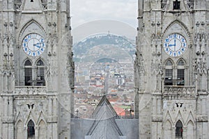 Clock towers of Basilica del Voto Nacional