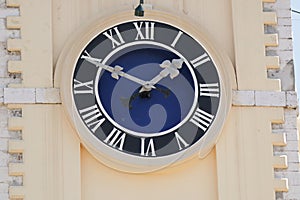 The clock on the town hall in Corfu. Greece.