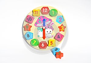 Clock toy of montessori. Montessori Learning & Education Method for Children Education.