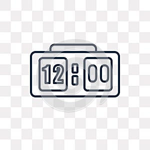 Clock at Twelve O 'Clock vector icon isolated on transparent back