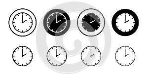Clock two icon linear logo isolated