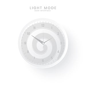 Elegant Clock UI in White