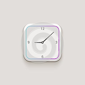 Clock ui vector phone app or widget. Digital clock ui time