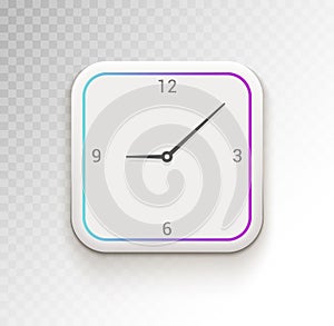 Clock ui vector phone app or widget. Digital clock ui time