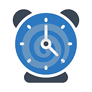 Clock vector glyph color icon