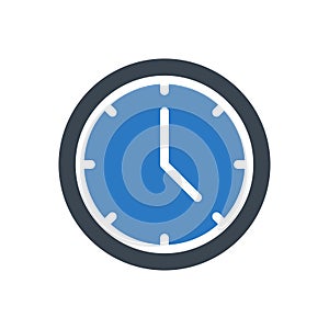 Clock vector glyph color  icon