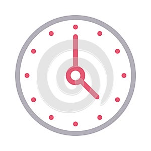 Clock thin color line vector icon