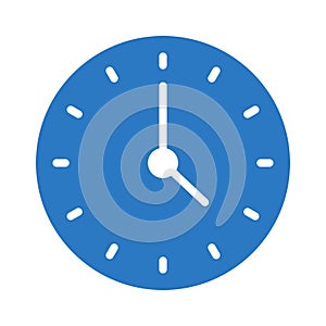 Clock glyph color flat vector icon