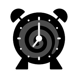 Clock glyph flat vector icon