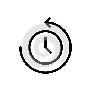 Clock vector thin line icon
