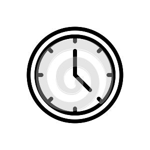 Clock vector thin line icon
