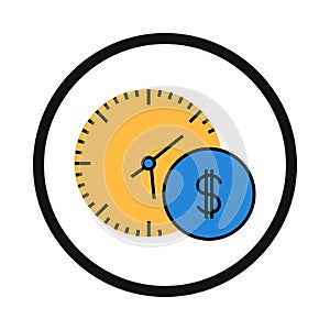clock, wall clock, watch, time, money, dollar, time money icon