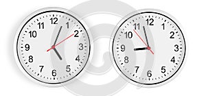 Clock on wall isolated with clipping path