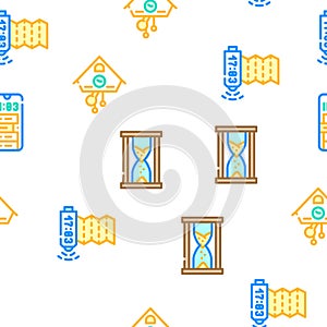 Clock And Watch Time Equipment Icons Set Vector