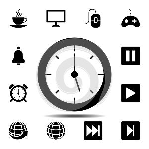 clock, watch, timepiece, timer, timekeeper icon. Simple glyph vector element of web, minimalistic icons set for UI and UX, website photo