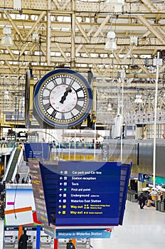 Clock at Waterloo station, London