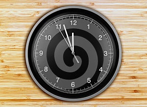 Clock on wooden wall