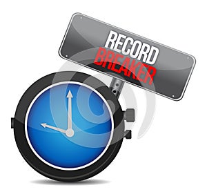 Clock with words Record Breaker