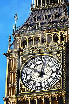 Clockface of the Big Ben in London