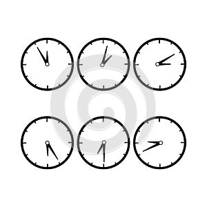 Clocks with difference time icon