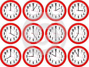 Clocks different times