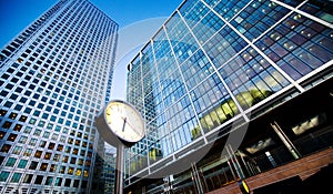 Clocks in the financial city district