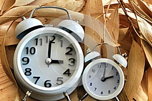 Clocks marking winter time change