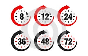 Clocks time Hours symbol arrow Label