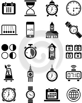 Clocks and time icons