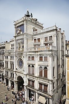 Clocktower in Piazza San Marco in Venice.