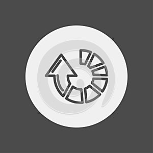 Clockwise vector icon sign symbol