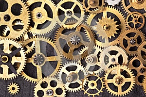 Clockwork cogs - Old brass clock parts