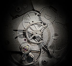 Clockwork with gears and cogwheels