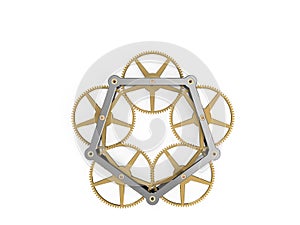 Clockwork mechanism with bridges and wheels