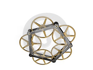 Clockwork mechanism with bridges and wheels