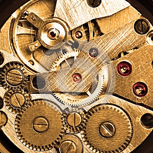 Clockwork of wristwatch photo