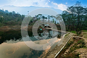 Clodus reflection on Chayatal or Chaya Taal, West Sikkim, India, Nature, silence and peace. Famous for Reflection of Mount