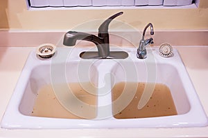 Clogged kitchen sink