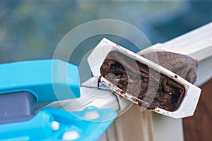 Clogged pool vacuum cleaner filter