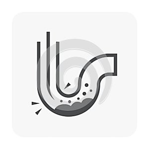 Clogged problem and cleaning out vector icon
