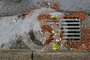 Clogged a street drain during a rain storm