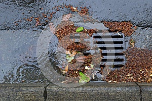 Clogged a street drain during a rain storm