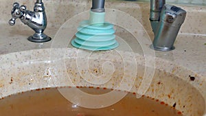 Clogging in the kitchen sink - one of the problems in the kitchen, clogging of the sink